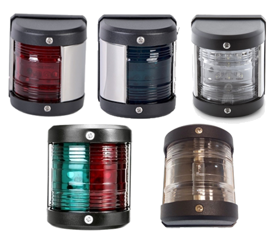 Imagen de LUCES DE NAVEGACION LED  POLICARBONATO NEGRO Y LATERAL EN INOX